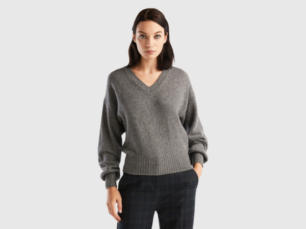 United Colors of Benetton Woman Sweater Grey from Benetton GOOFASH
