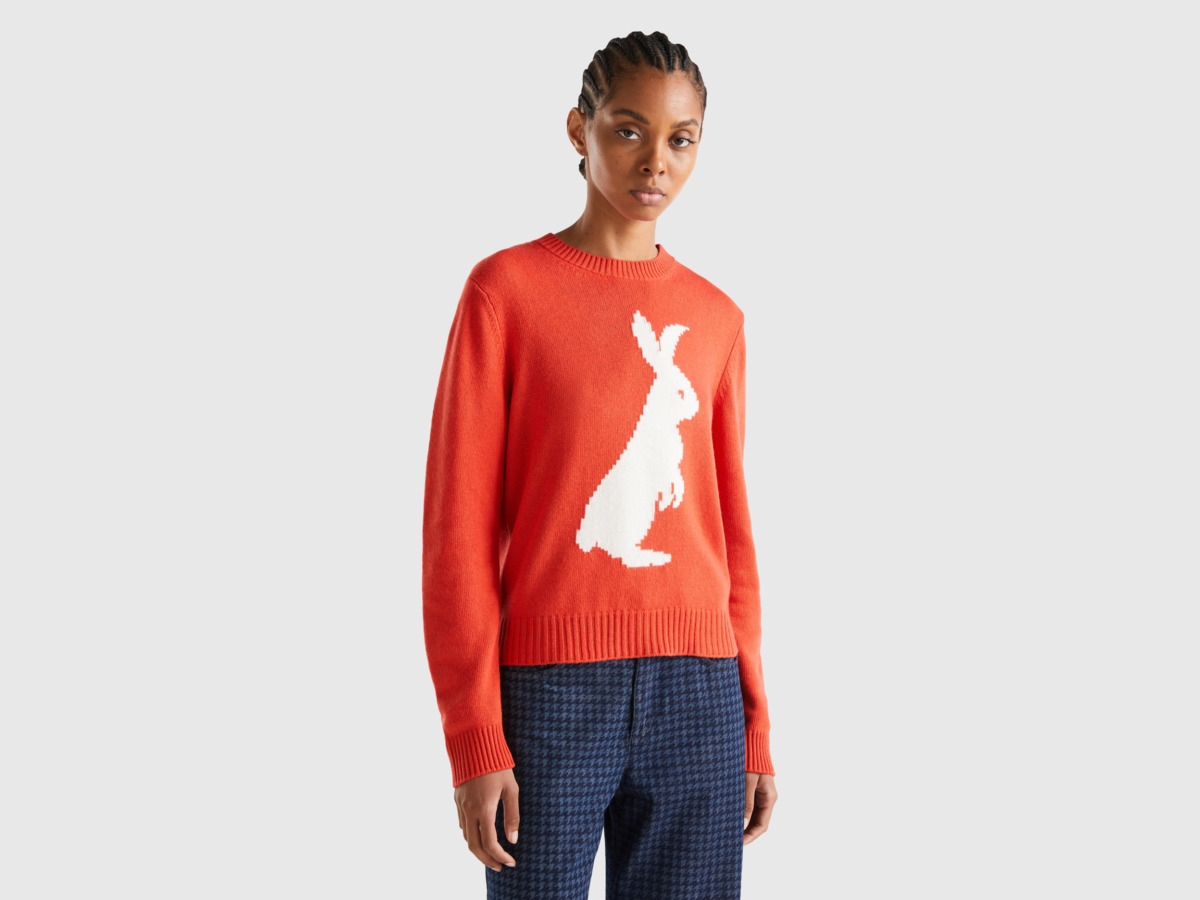 United Colors of Benetton - Woman Sweater in Red by Benetton GOOFASH