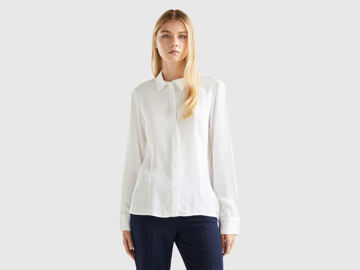 United Colors of Benetton - Women Shirt in White - Benetton GOOFASH