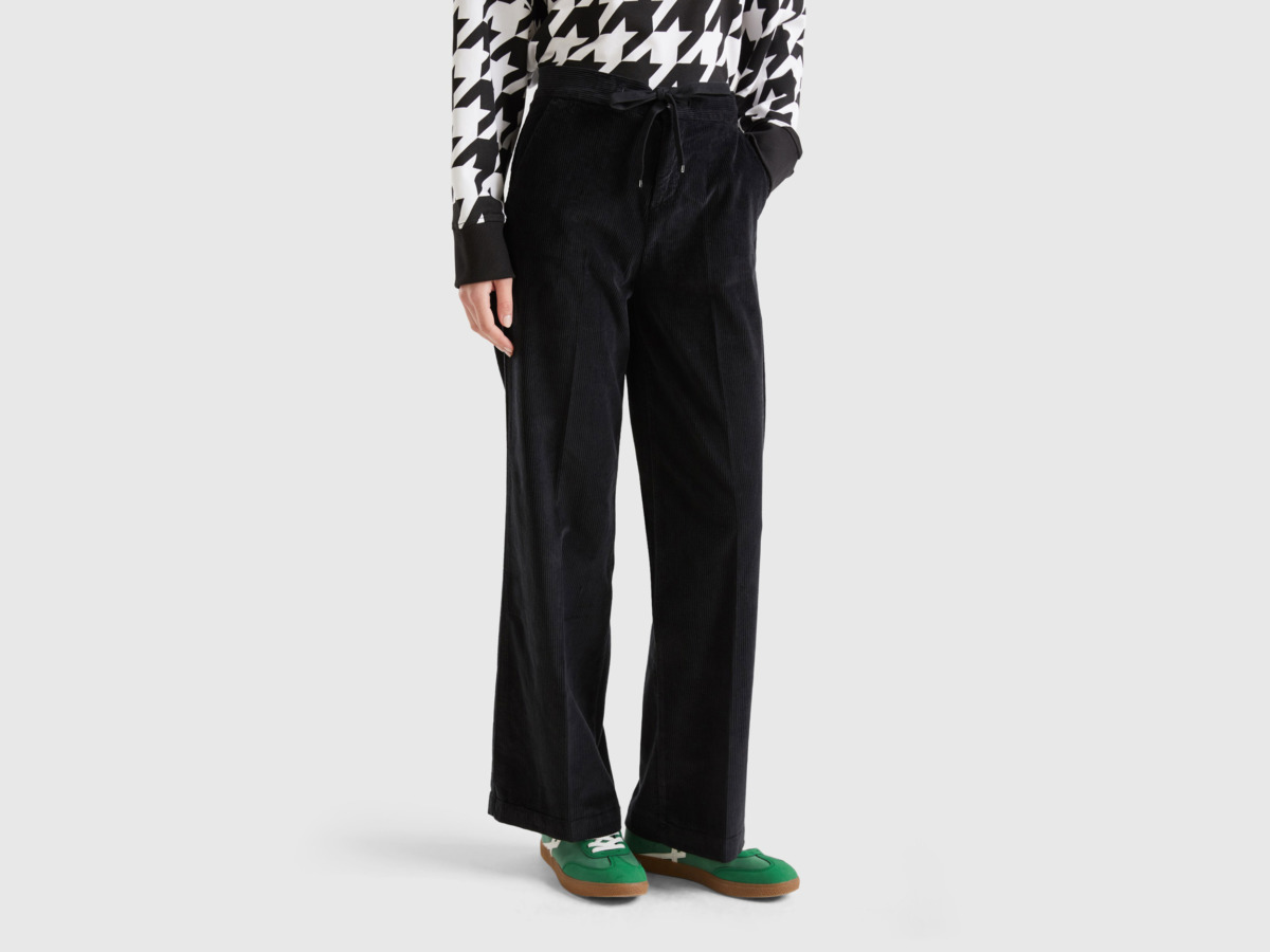 United Colors of Benetton Women Trousers in Black from Benetton GOOFASH