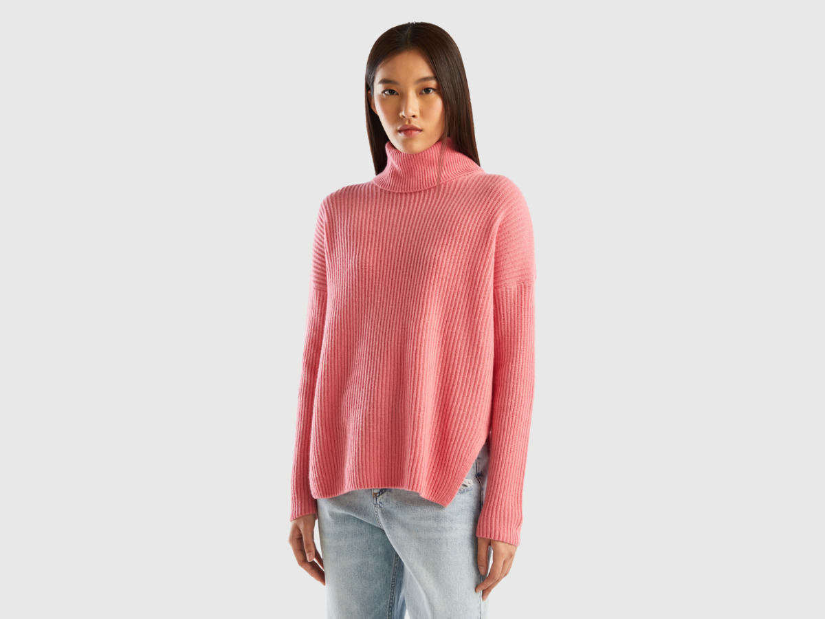 United Colors of Benetton Women Turtleneck in Pink by Benetton GOOFASH