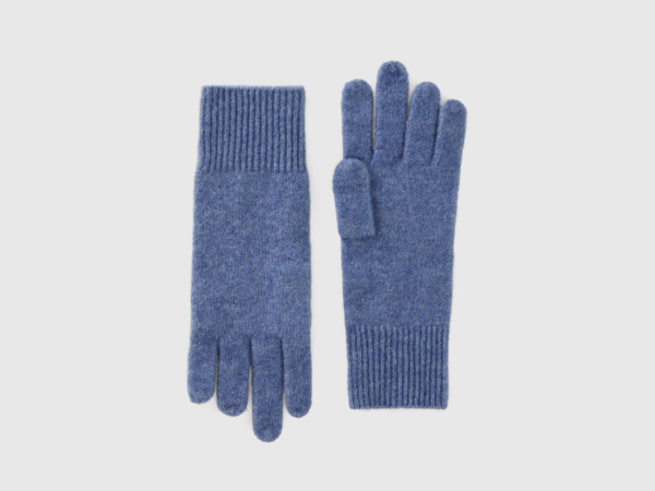 United Colors of Benetton - Women's Blue Gloves by Benetton GOOFASH