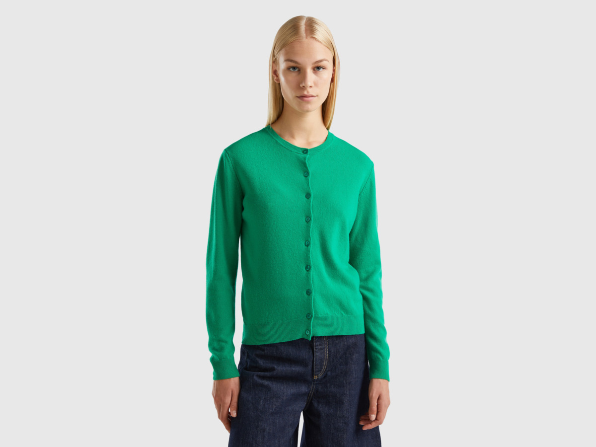 United Colors of Benetton - Women's Cardigan Green Benetton GOOFASH