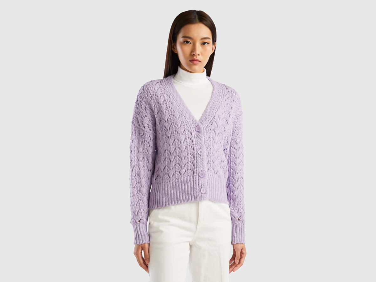 United Colors of Benetton Womens Cardigan in Purple by Benetton GOOFASH