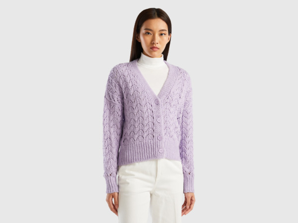 United Colors of Benetton Womens Cardigan in Purple by Benetton GOOFASH