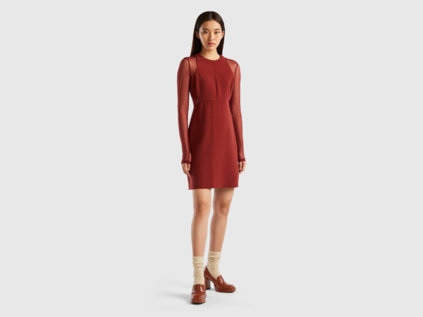 United Colors of Benetton Womens Dress in Burgundy at Benetton GOOFASH
