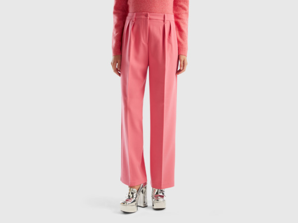 United Colors of Benetton - Womens Trousers Pink - Benetton GOOFASH