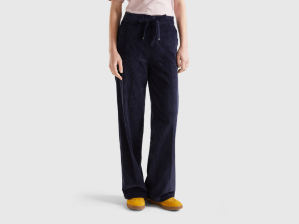 United Colors of Benetton Women's Trousers in Blue by Benetton GOOFASH