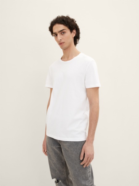 White Men's T-Shirt - Tom Tailor GOOFASH