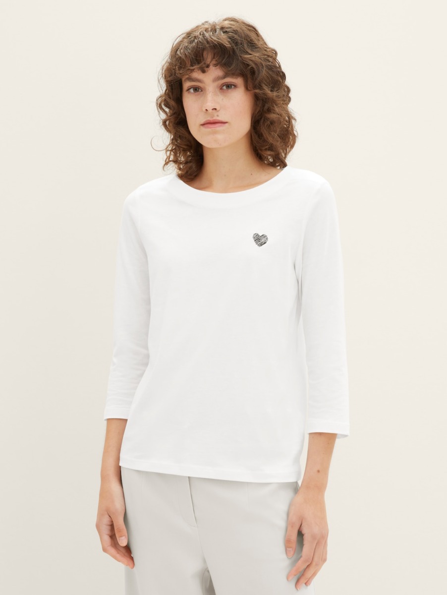 White T-Shirt - Tom Tailor Ladies GOOFASH
