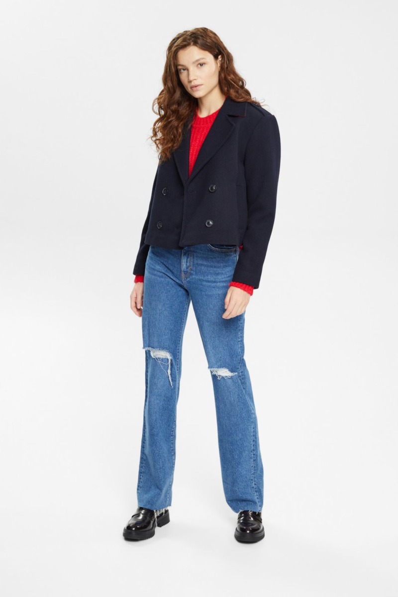 Woman Jacket in Blue by Esprit GOOFASH