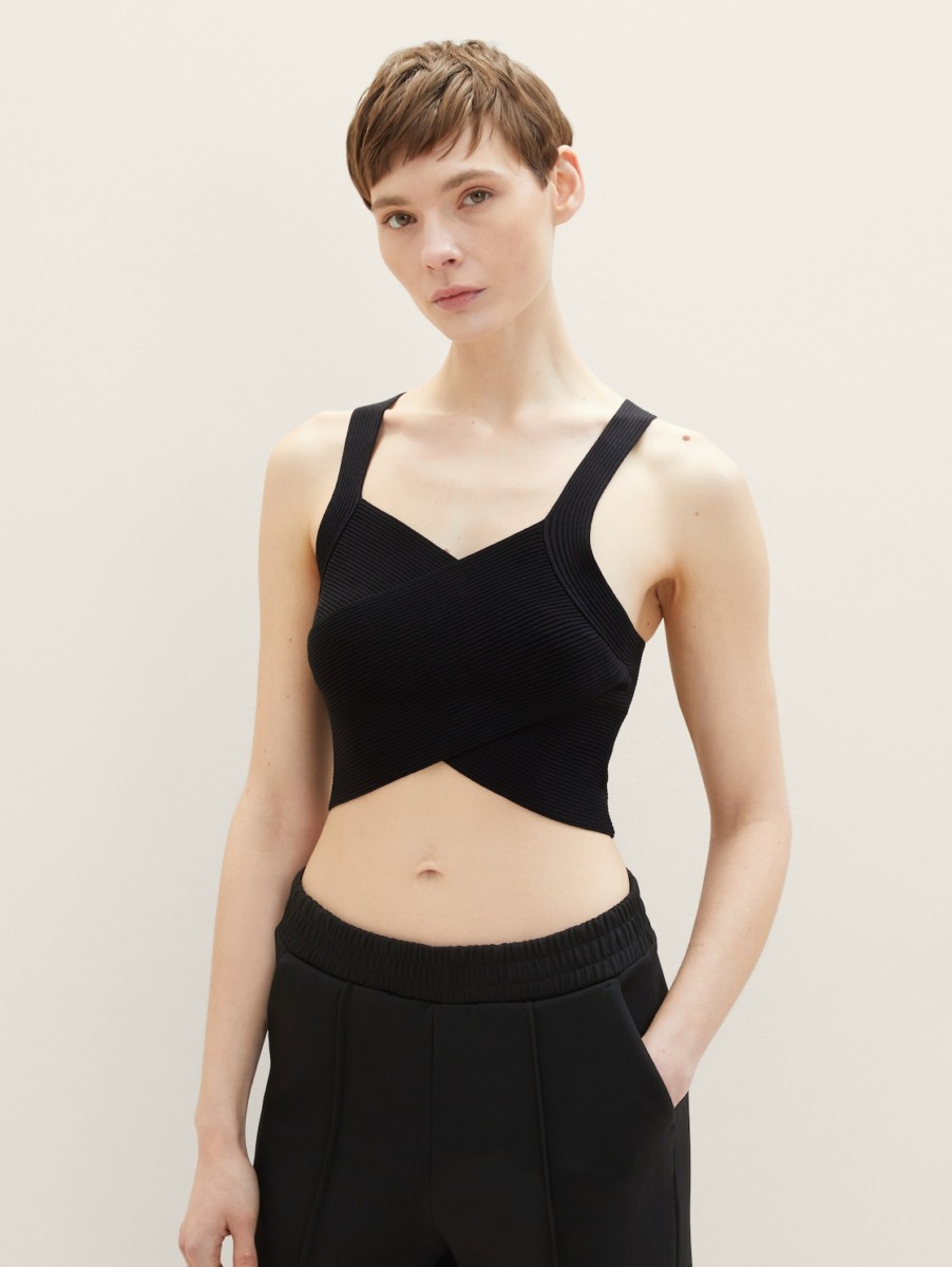 Woman Knitted Top - Black - Tom Tailor GOOFASH
