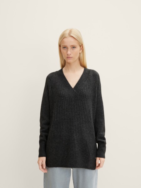 Woman Knitting Sweater Grey - Tom Tailor GOOFASH