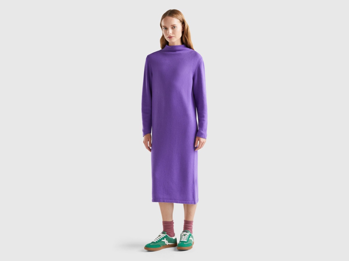 Woman Midi Dress - Purple - United Colors of Benetton - Benetton GOOFASH