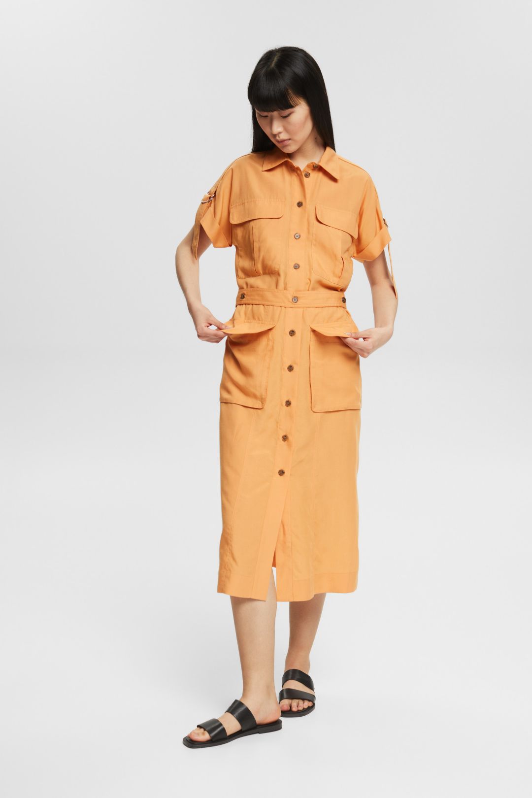 Woman Orange - Blouse Dress - Esprit GOOFASH