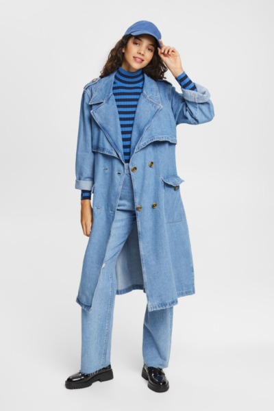 Woman Trench Coat in Blue from Esprit GOOFASH