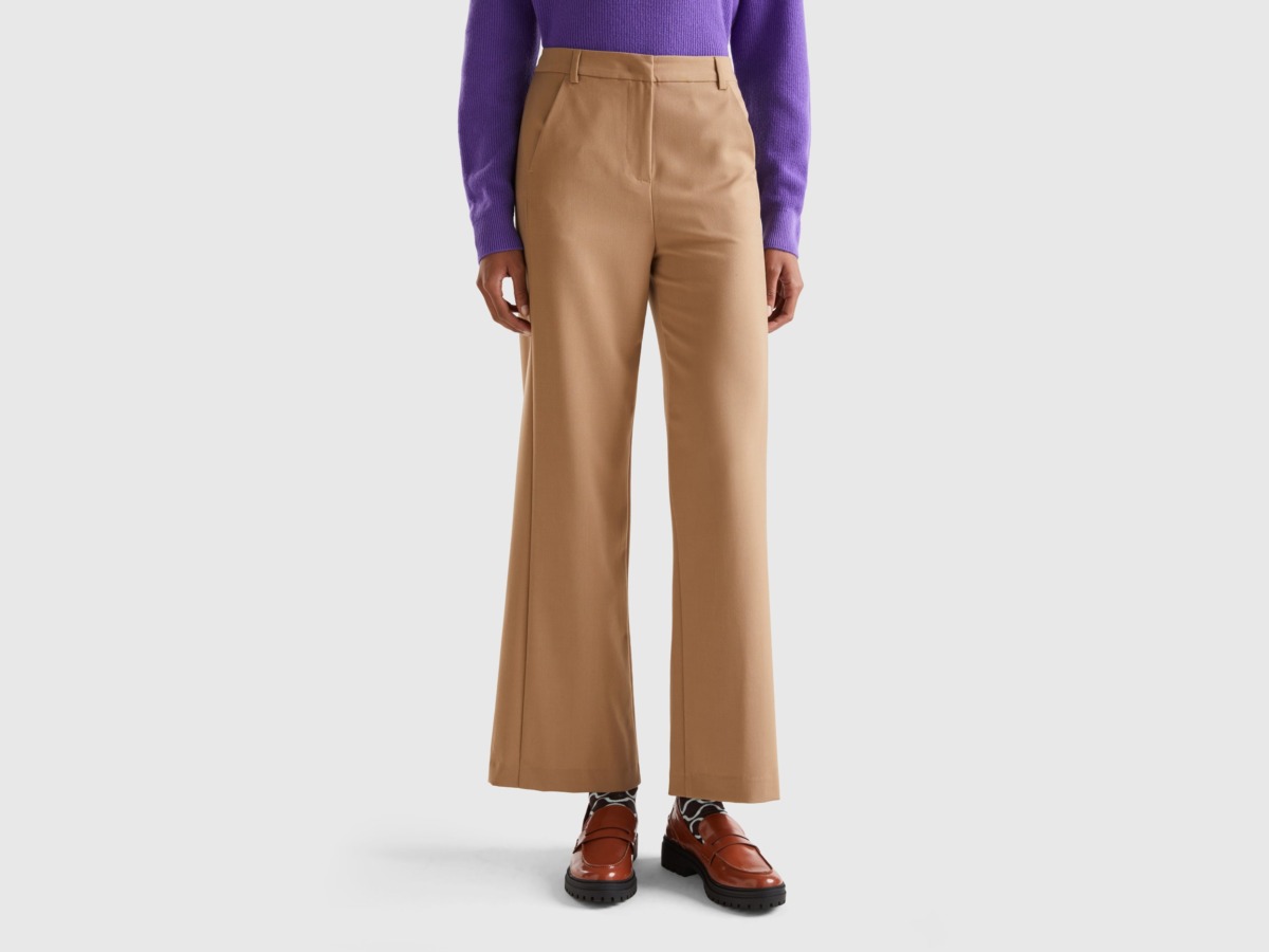 Woman Trousers in Camel - United Colors of Benetton - Benetton GOOFASH