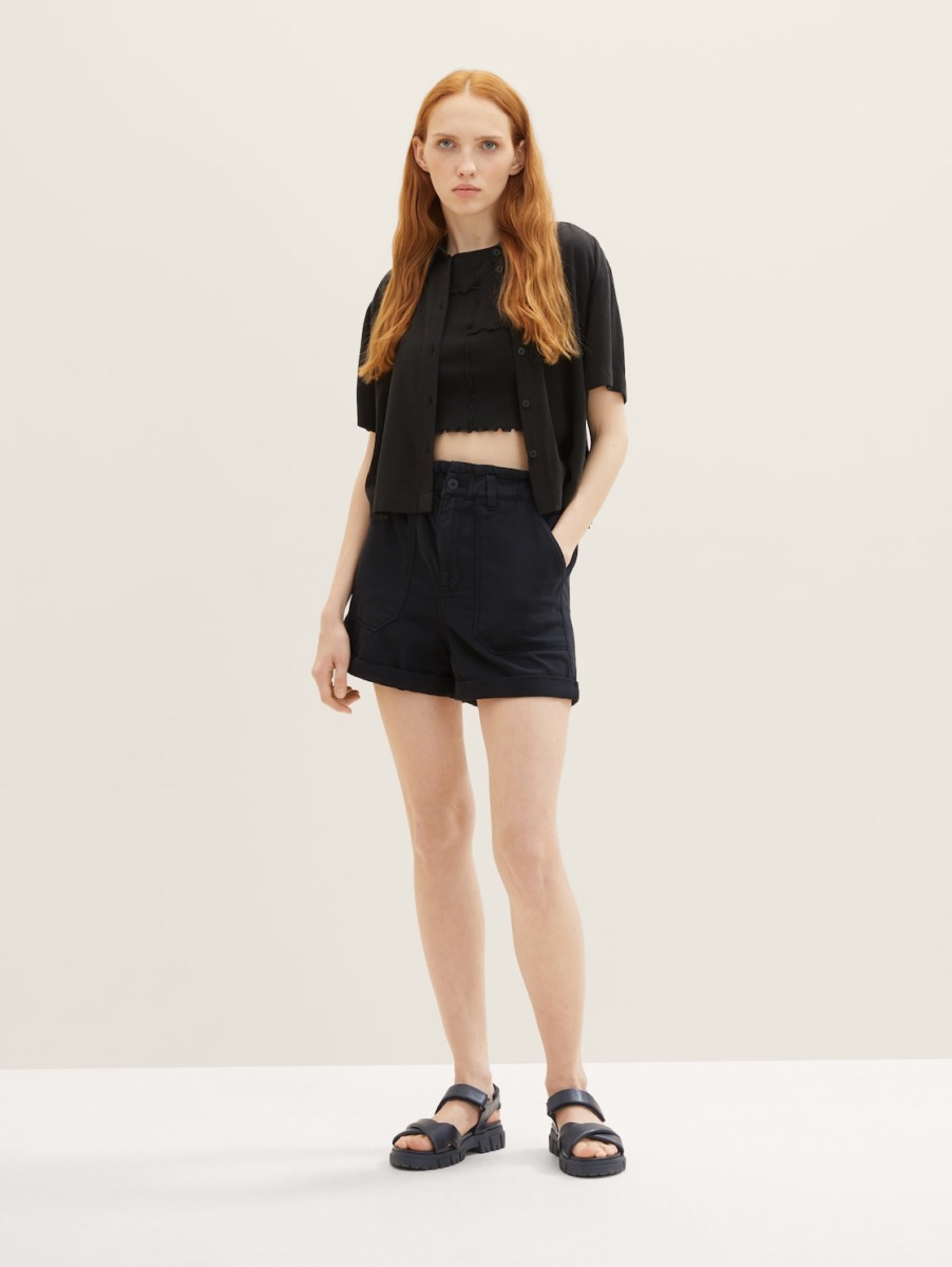 Women Denim Shorts in Black - Tom Tailor GOOFASH