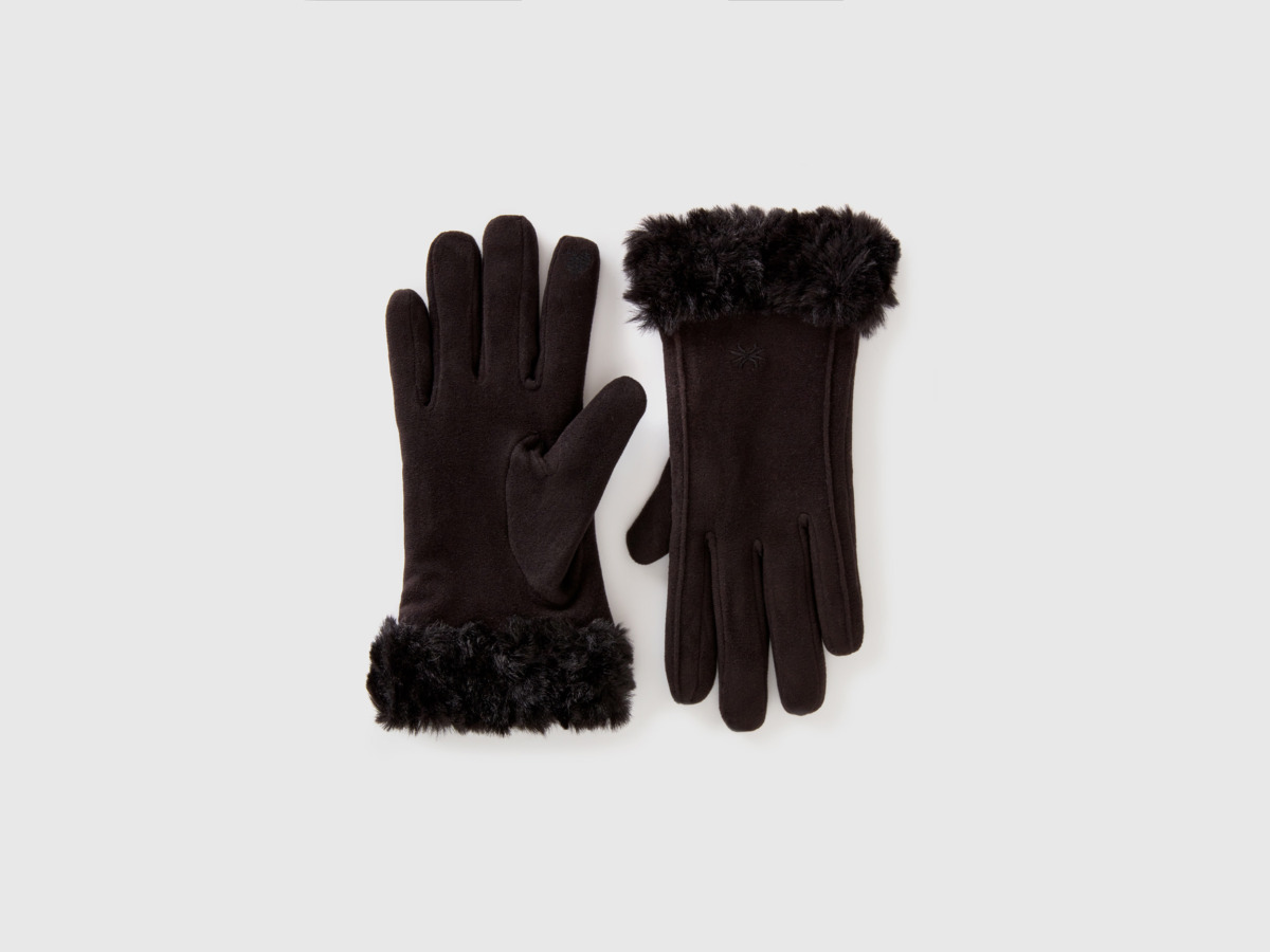 Women Gloves - Black - Benetton - United Colors of Benetton GOOFASH