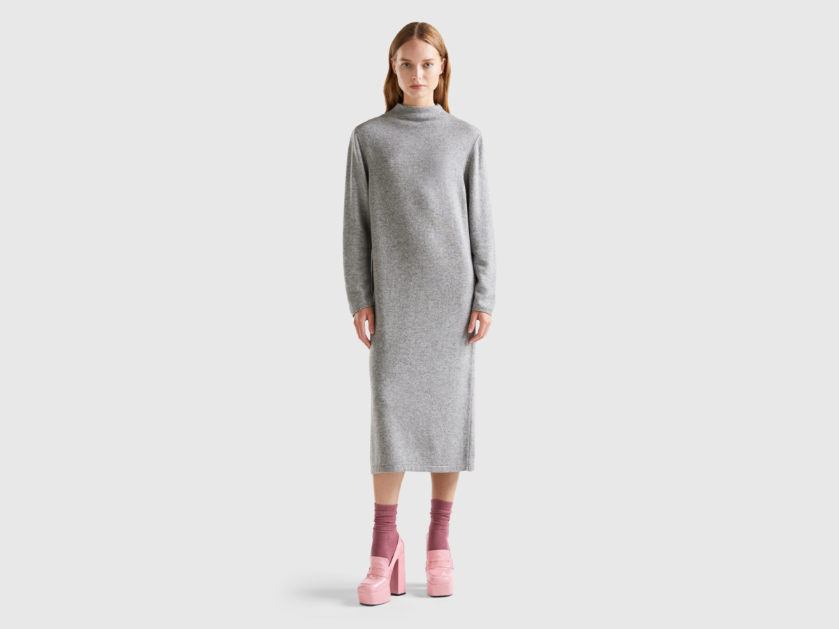 Women Midi Dress - Grey - United Colors of Benetton - Benetton GOOFASH