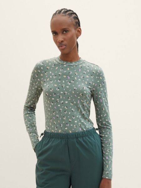 Women T-Shirt in Green from Tom Tailor GOOFASH