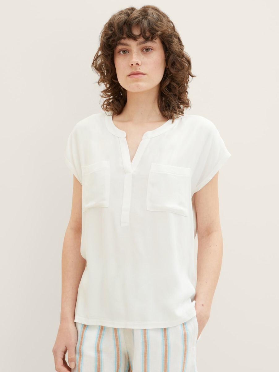 Women White T-Shirt at Tom Tailor GOOFASH