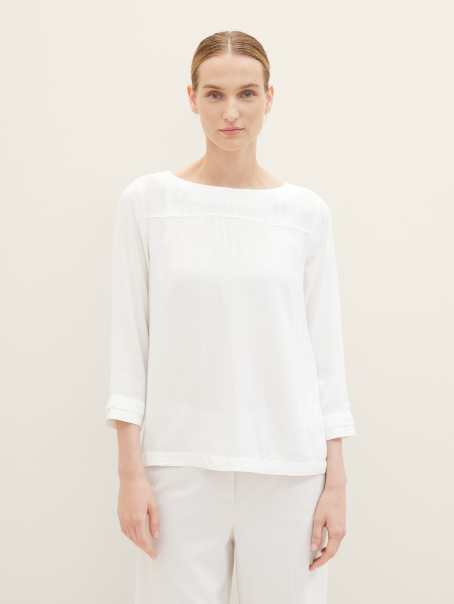Womens Blouse White by Tom Tailor GOOFASH