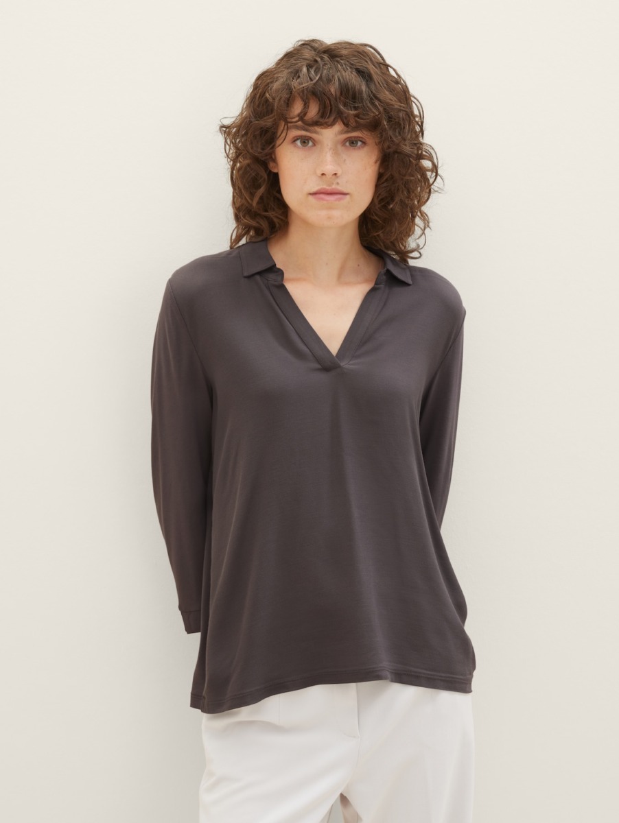 Womens Blouse in Grey Tom Tailor GOOFASH
