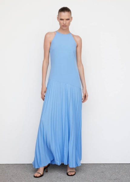 Womens Blue Dress - Mango GOOFASH
