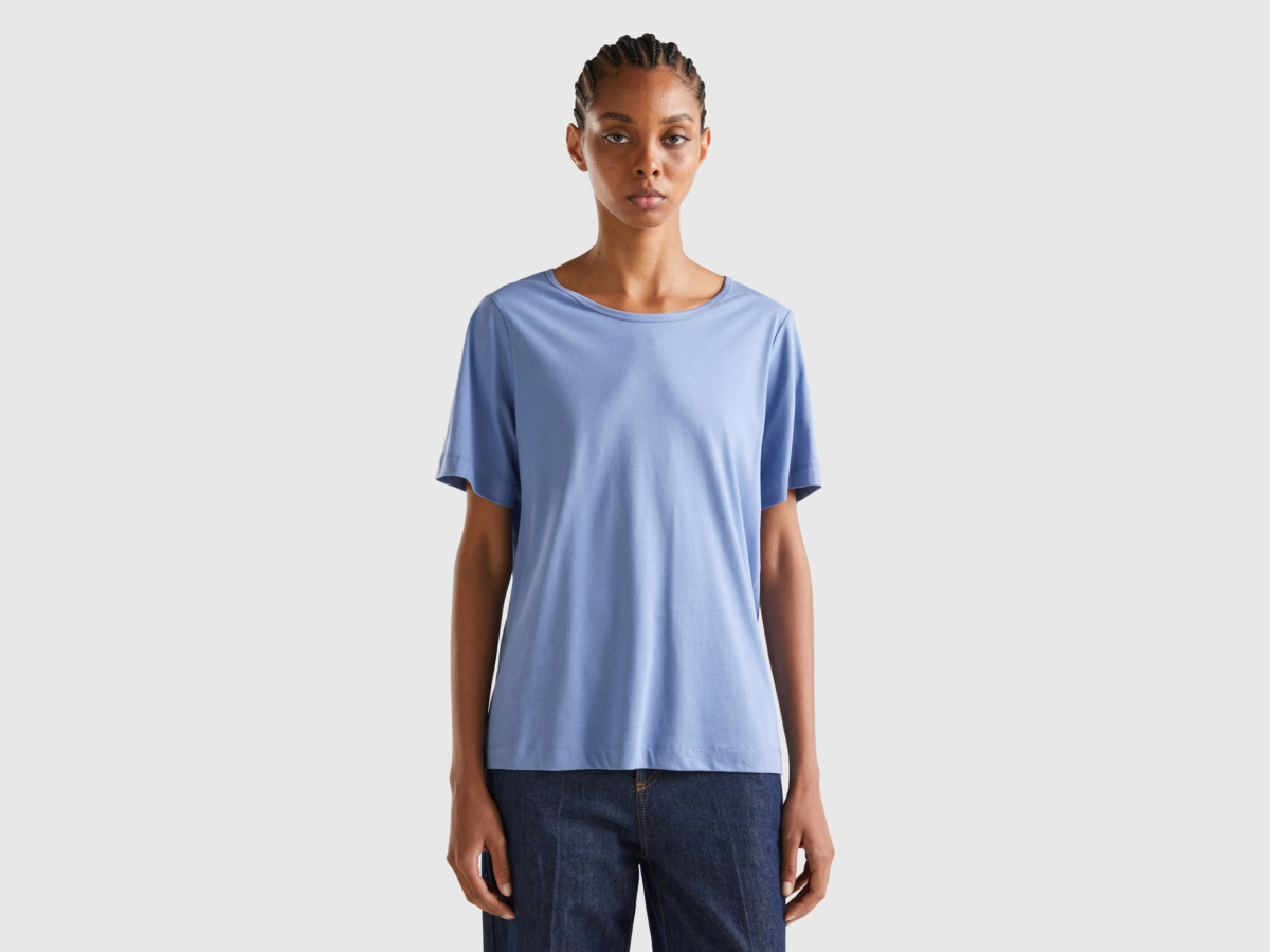 Womens Blue T-Shirt - United Colors of Benetton - Benetton GOOFASH