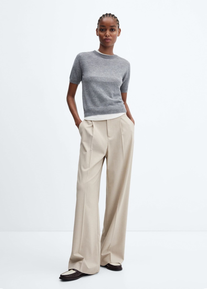 Womens Cream Suit Trousers by Mango GOOFASH