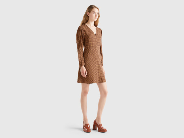 Womens Dress in Brown by Benetton GOOFASH
