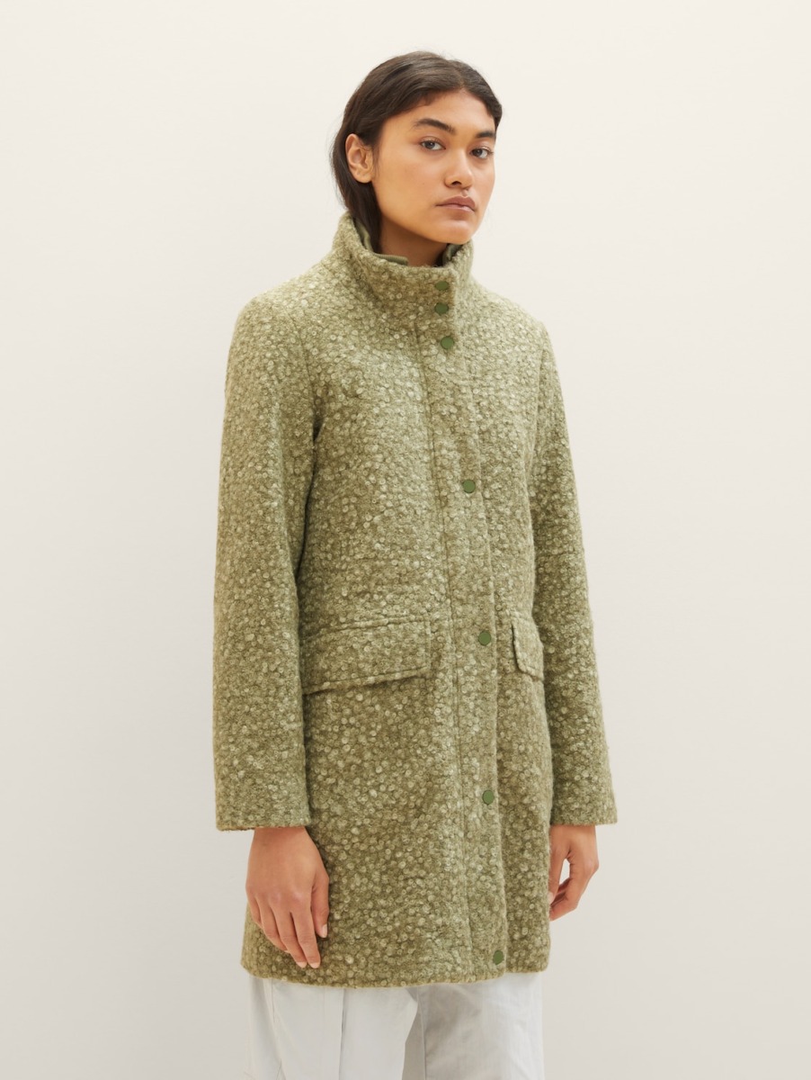 Women's Green Coat Tom Tailor GOOFASH