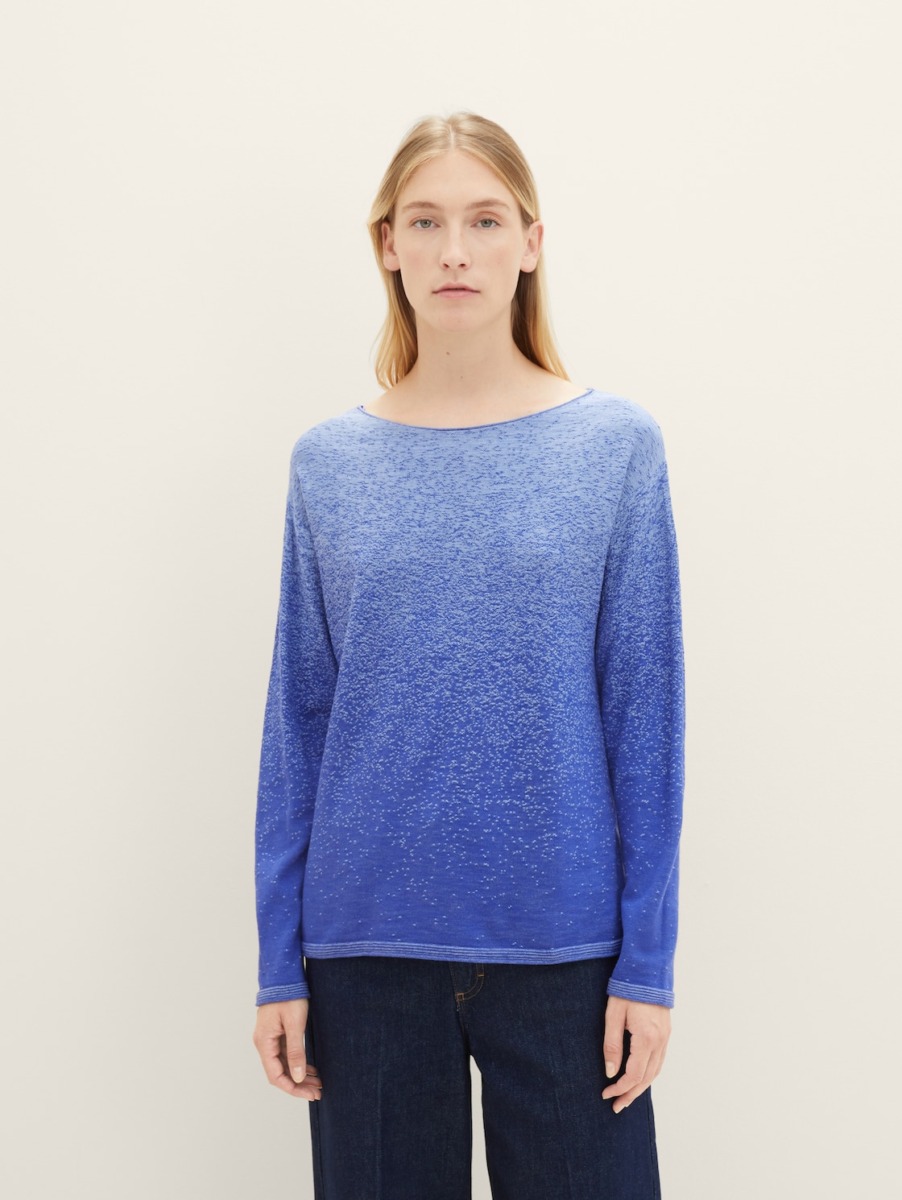 Womens Knitting Sweater Blue - Tom Tailor GOOFASH