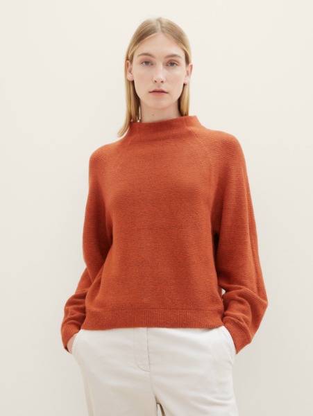 Womens Knitting Sweater in Orange - Tom Tailor GOOFASH