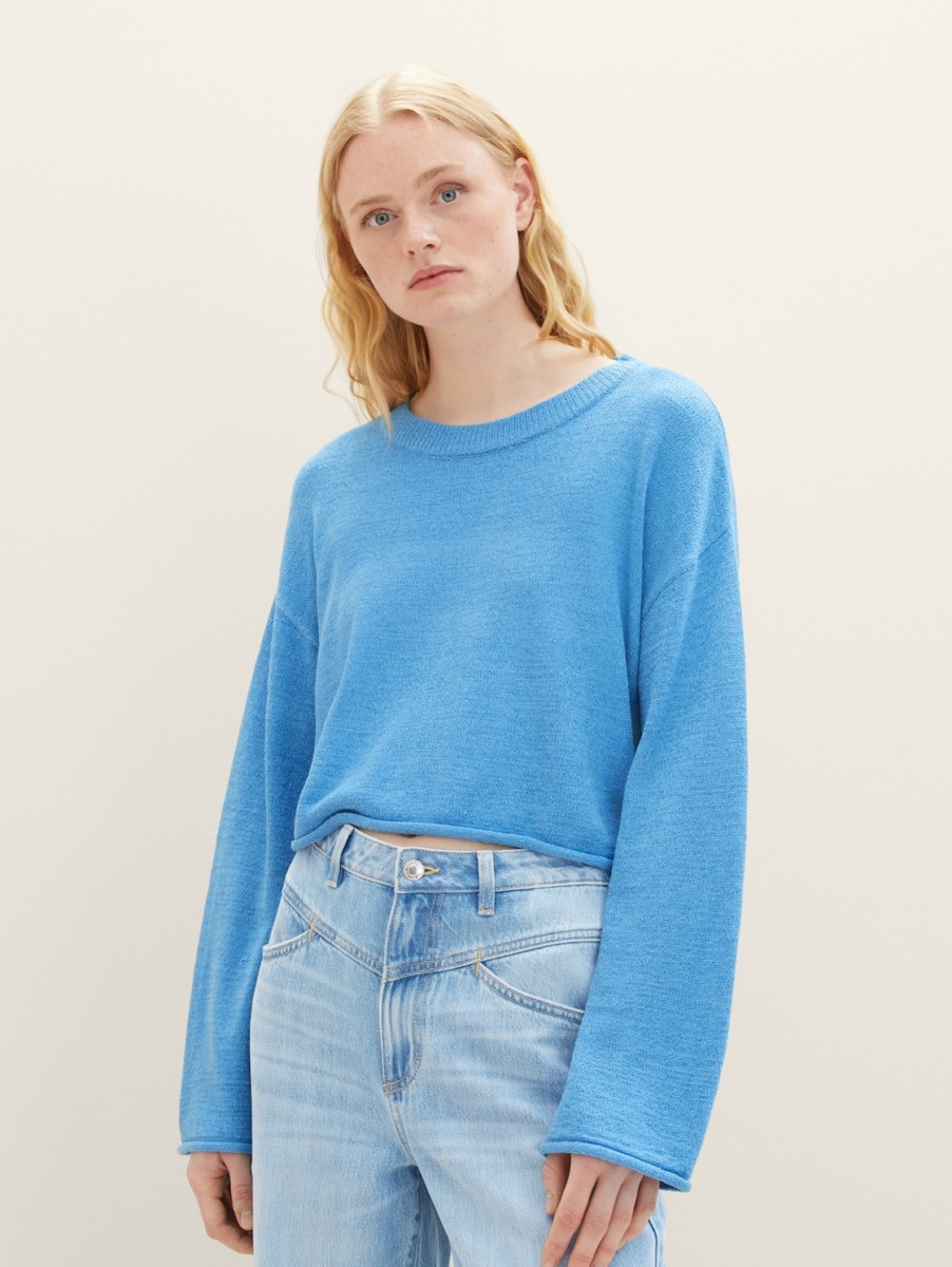 Womens Pullover in Blue Tom Tailor GOOFASH