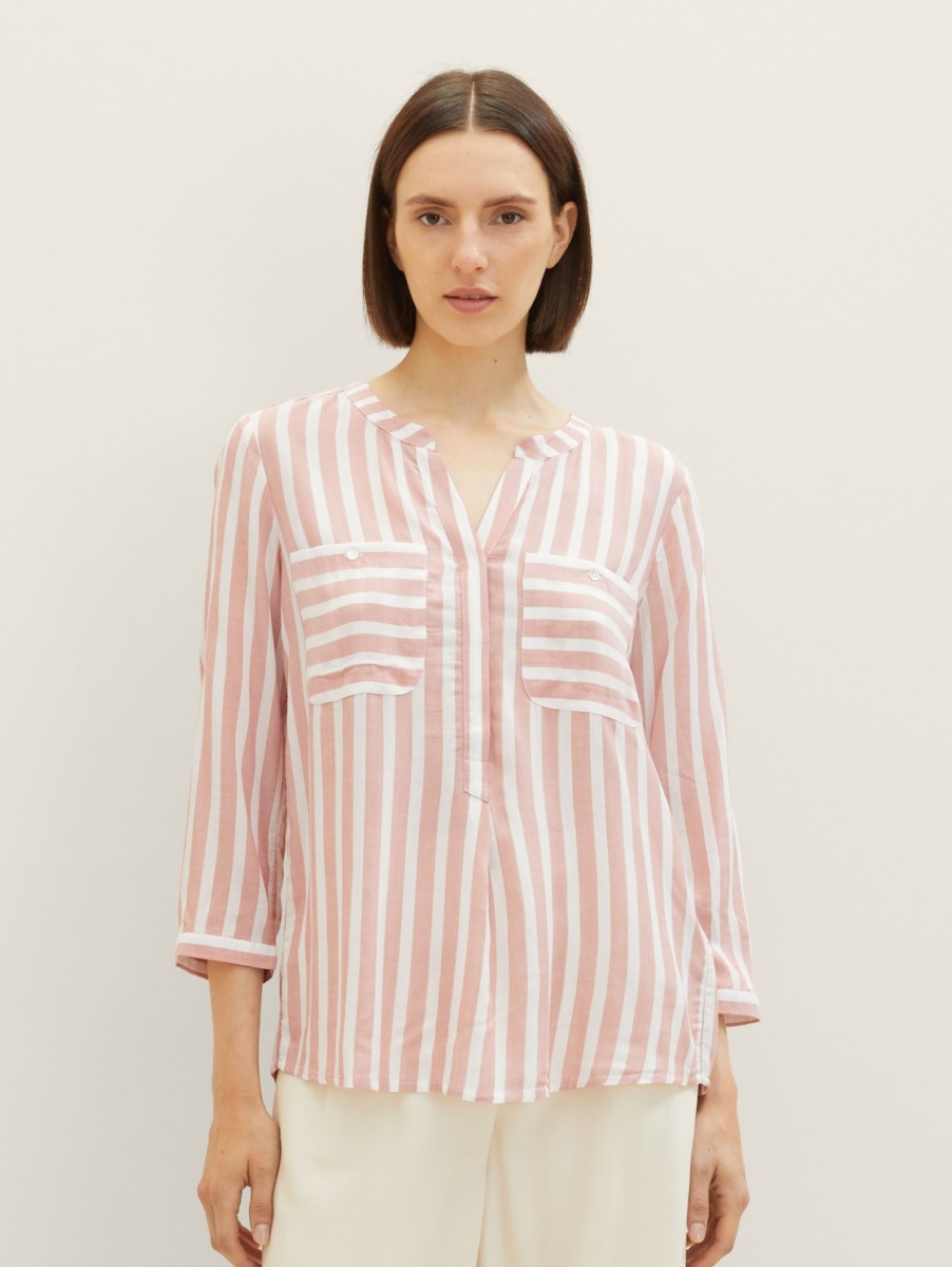 Women's Striped Blouse by Tom Tailor GOOFASH