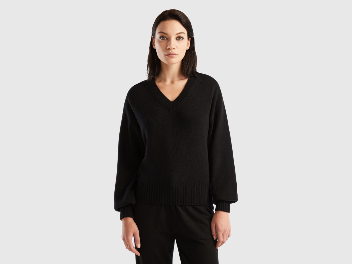 Womens Sweater Black United Colors of Benetton - Benetton GOOFASH