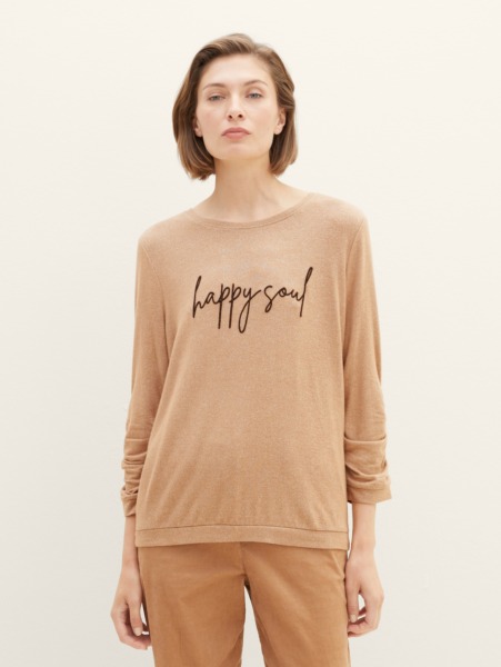 Womens T-Shirt Brown from Tom Tailor GOOFASH