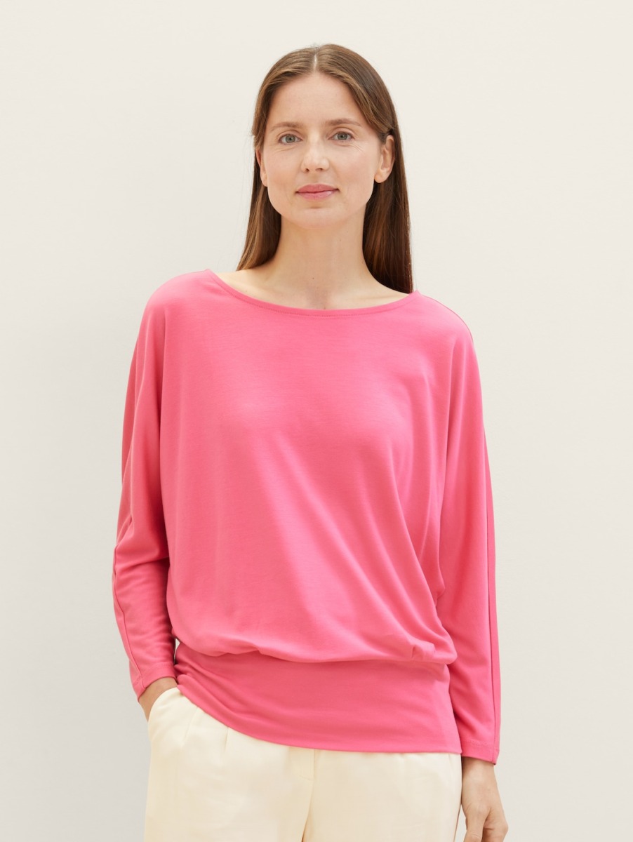 Womens T-Shirt - Pink - Tom Tailor GOOFASH
