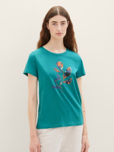 Womens T-Shirt in Green from Tom Tailor GOOFASH