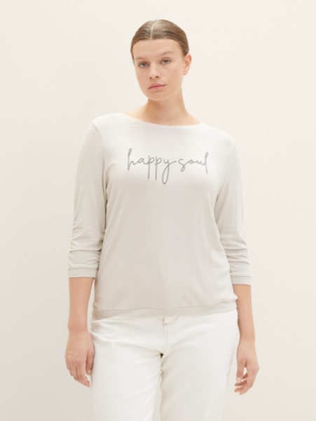 Women's T-Shirt in Grey from Tom Tailor GOOFASH