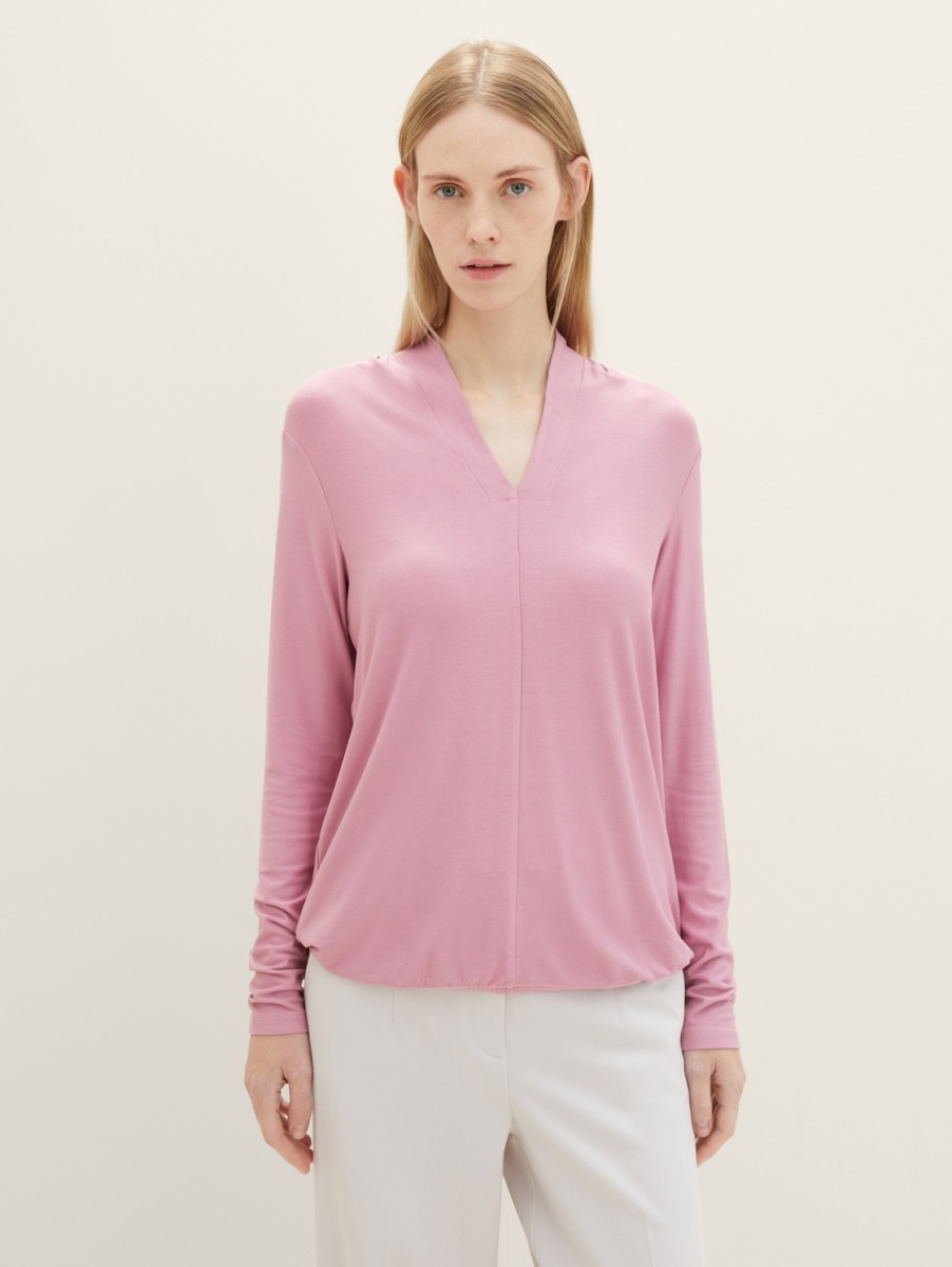 Women's T-Shirt in Pink - Tom Tailor GOOFASH