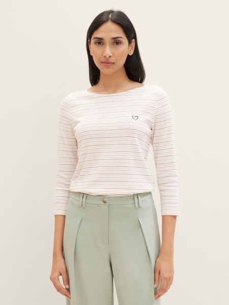 Womens T-Shirt in Pink - Tom Tailor GOOFASH