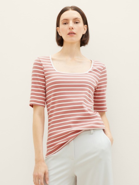 Womens T-Shirt in Striped by Tom Tailor GOOFASH