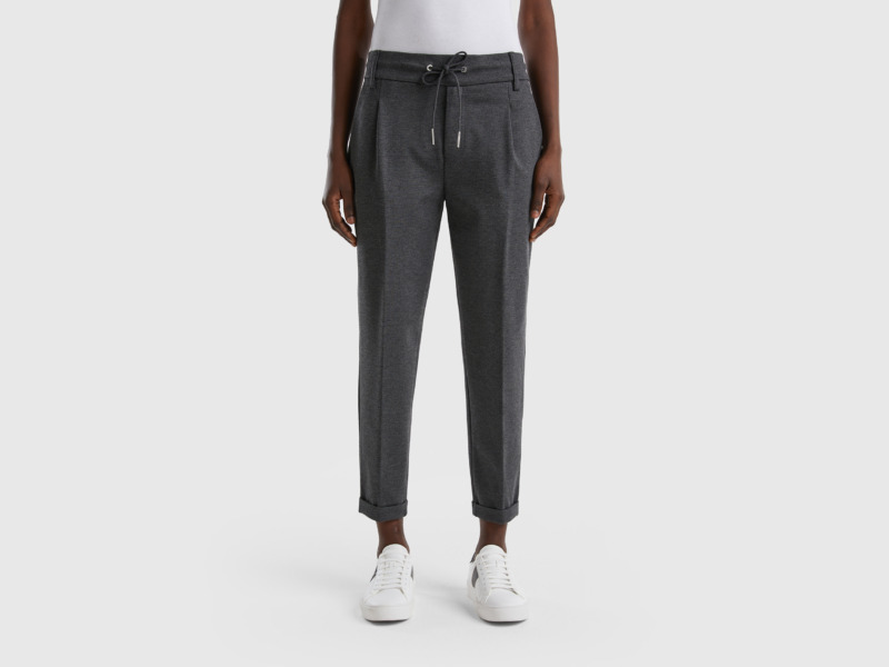 Womens Trousers Grey from Benetton GOOFASH