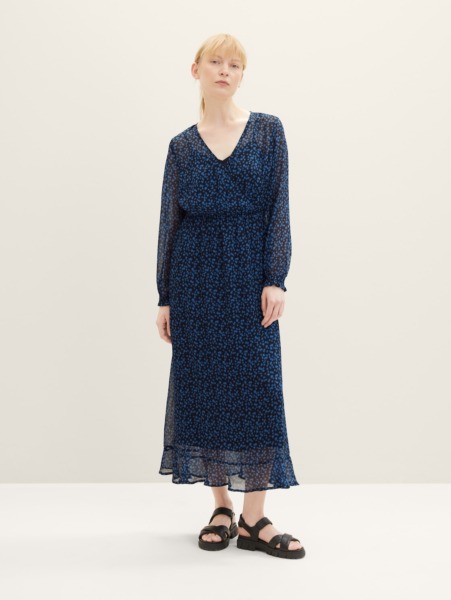 Womens Wrap Dress in Blue - Tom Tailor GOOFASH
