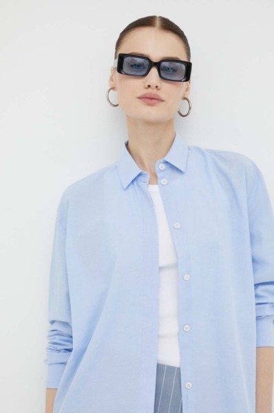 Answear - Blue Shirt for Woman by Samsoe Samsoe GOOFASH