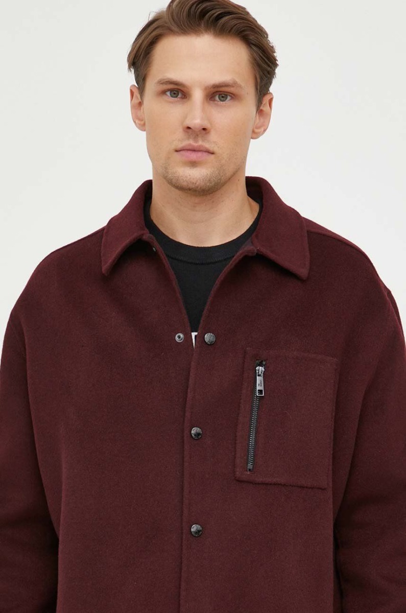 Answear Mens Shirt in Burgundy by The Kooples GOOFASH