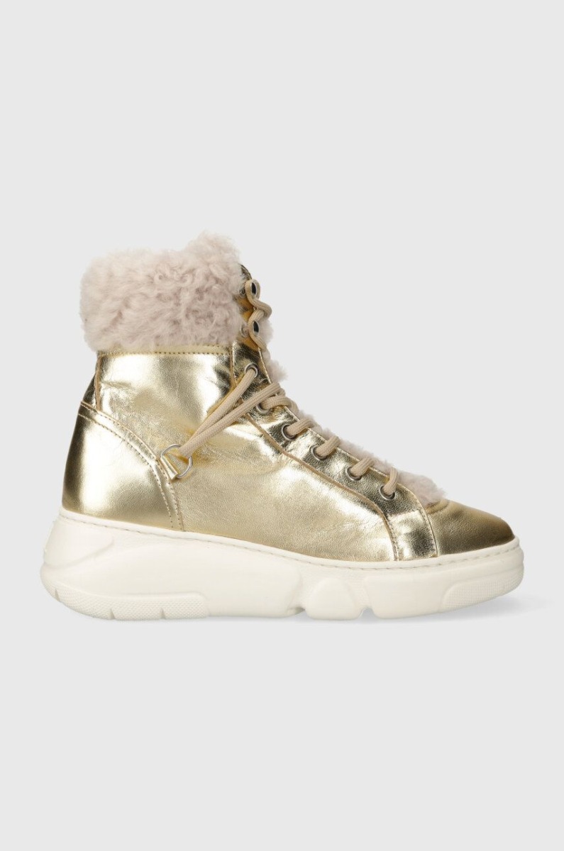 Answear Womens Gold Leather Shoes by Agl GOOFASH